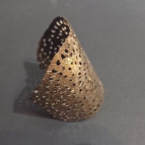 Gladiator Bronze Tone Vintage Etched Sizeable Wide Bold Cuff Bracelet